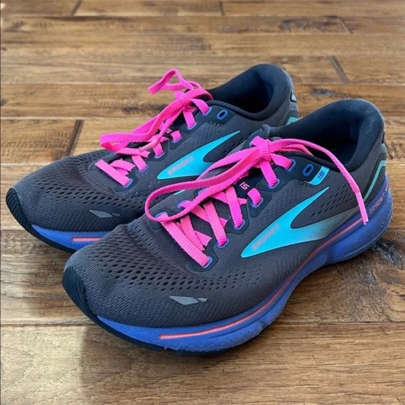 Brooks Ghost 15 Cushioned Running Shoes Gray Blue Purple Pink Womens Size 8 - Picture 5 of 11